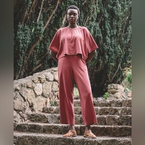 Aliya Wanek - Adut Pants Rose Clay Jersey - Medium - Organic Cotton & Hemp
